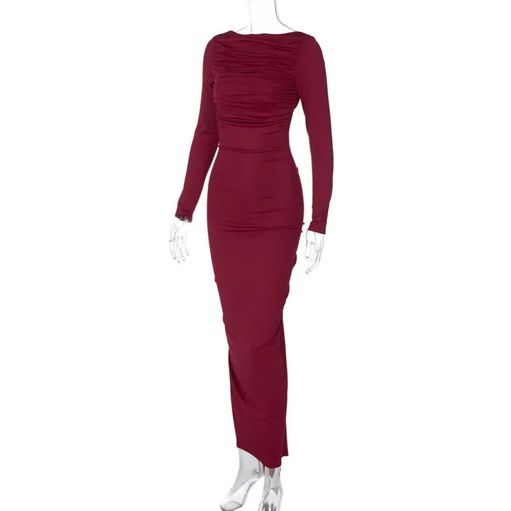 Fitted maxi dress with open back - Kiki
