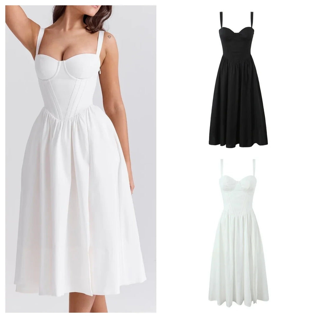 A-Line Midi Dress with Slit Detail - Paloma
