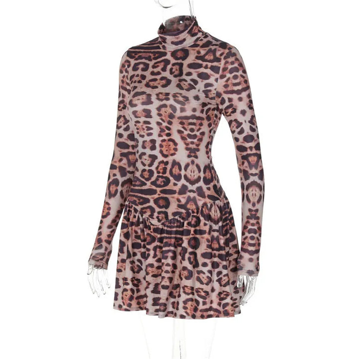 Leopard print ruffled mini dress - Sisi