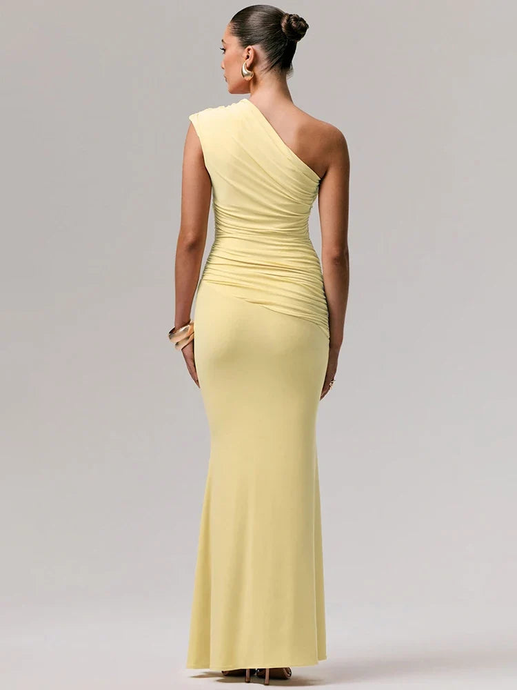 Elegant one-shoulder maxi dress - Jeska
