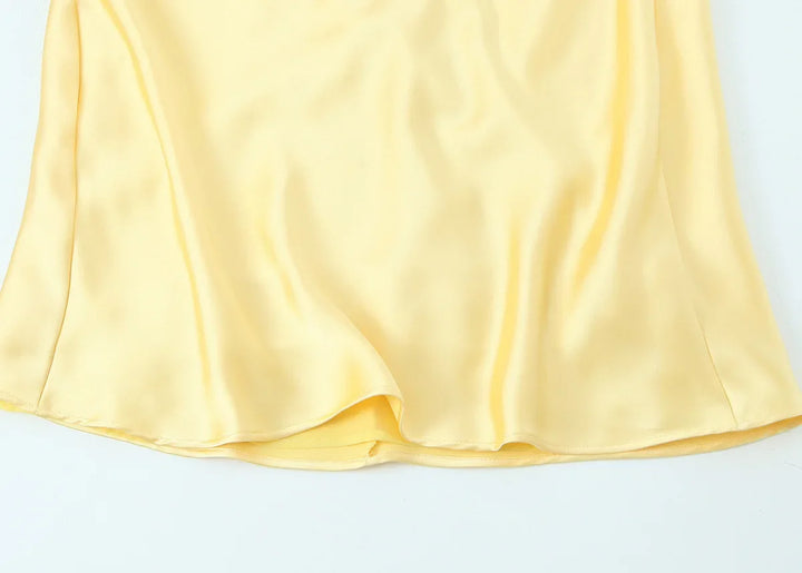 Satin Maxi Dress with Open Back - Mazie