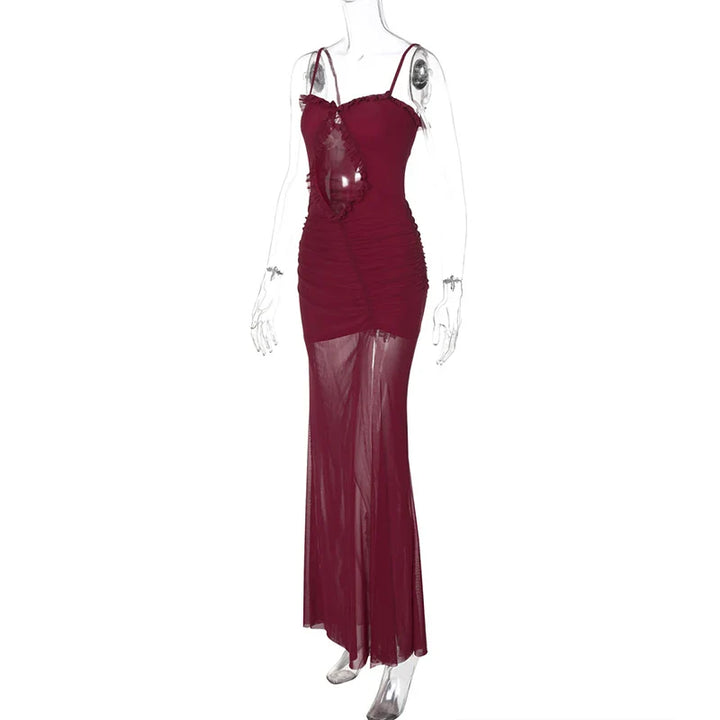 Maxi dress with slit and open design - Harmonia