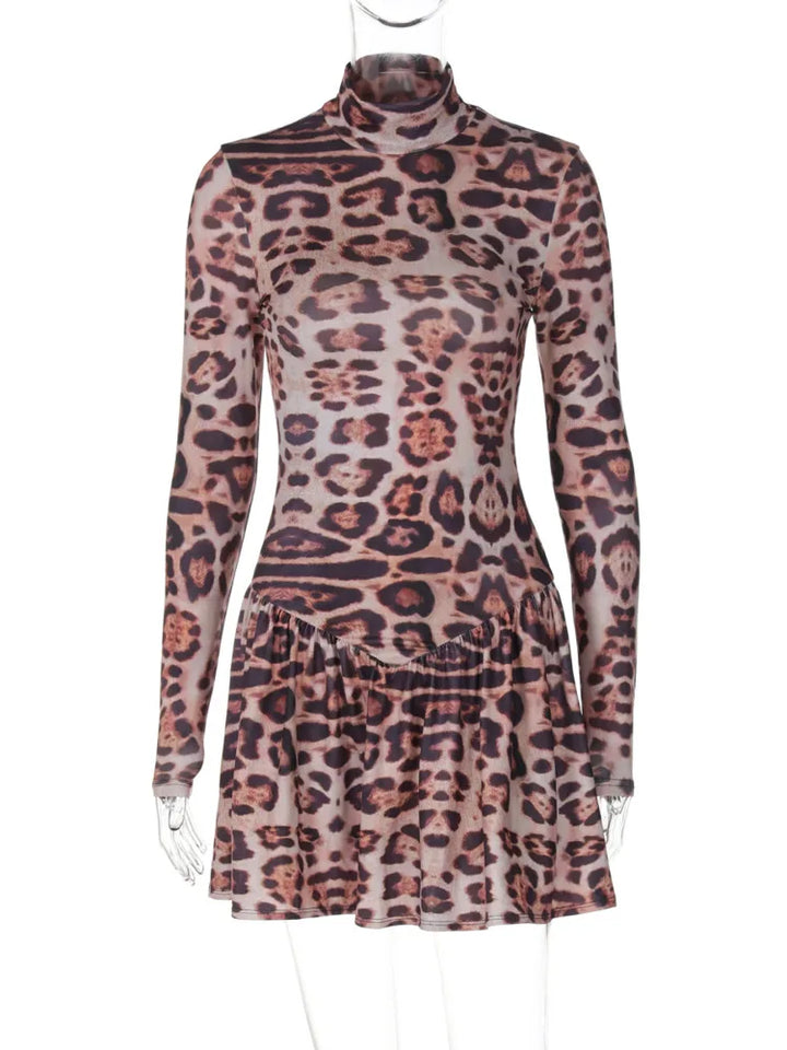 Leopard print ruffled mini dress - Sisi