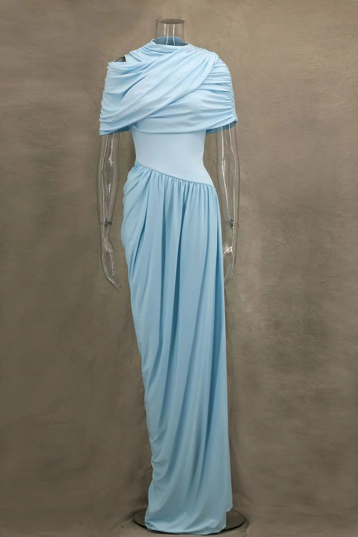 Luxurious Maxi Dress with Pleated Design - Amanda
