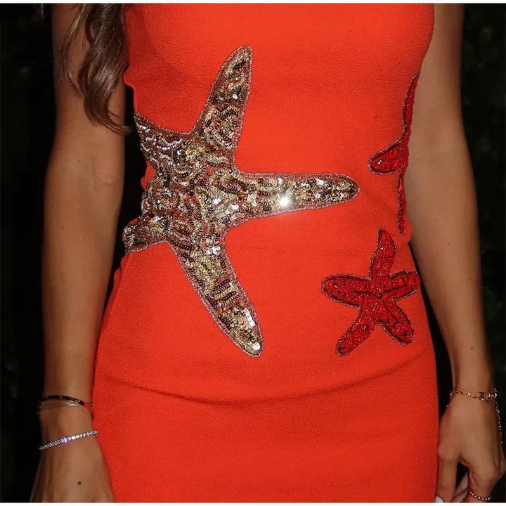 Mini Dress with Sequin Starfish Detail - Daisy