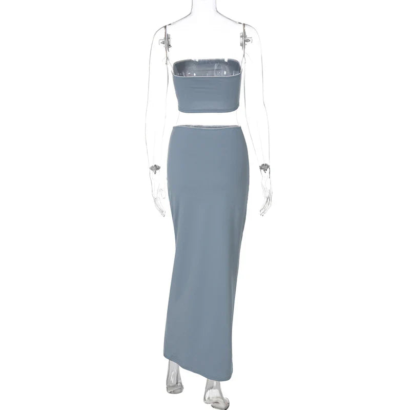 Two-piece set maxi skirt and strapless top - Bloom