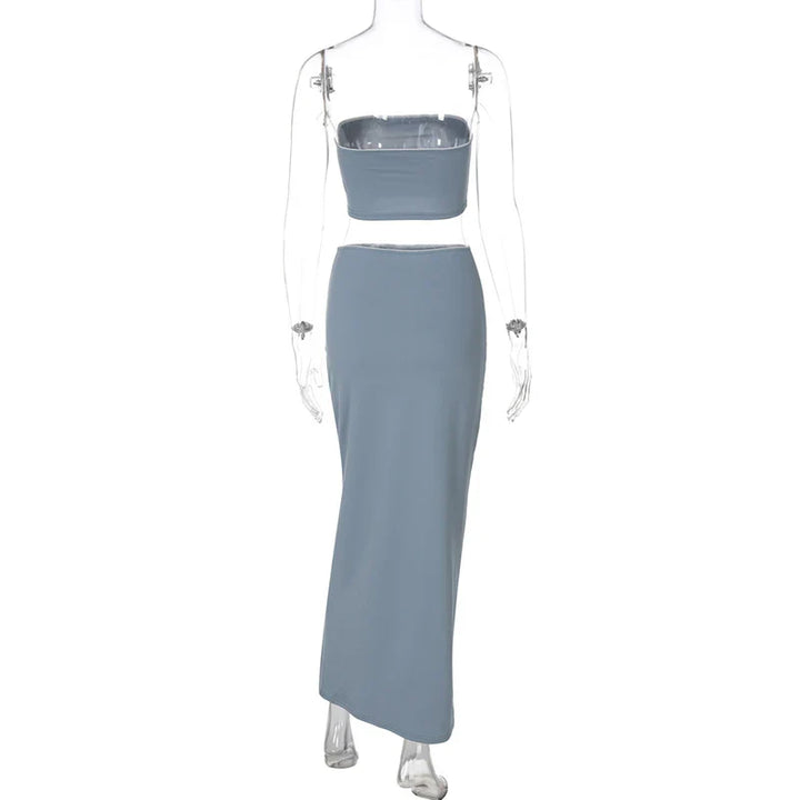 Two-piece set maxi skirt and strapless top - Bloom