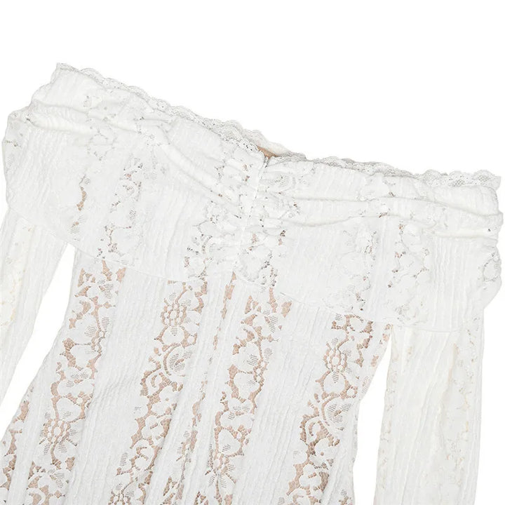 Off-Shoulder Lace Mini Dress - Maria