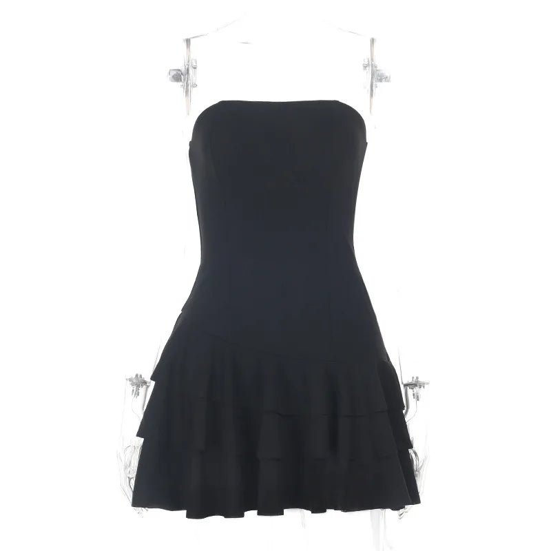 Strapless mini dress with tiered ruffle - Don