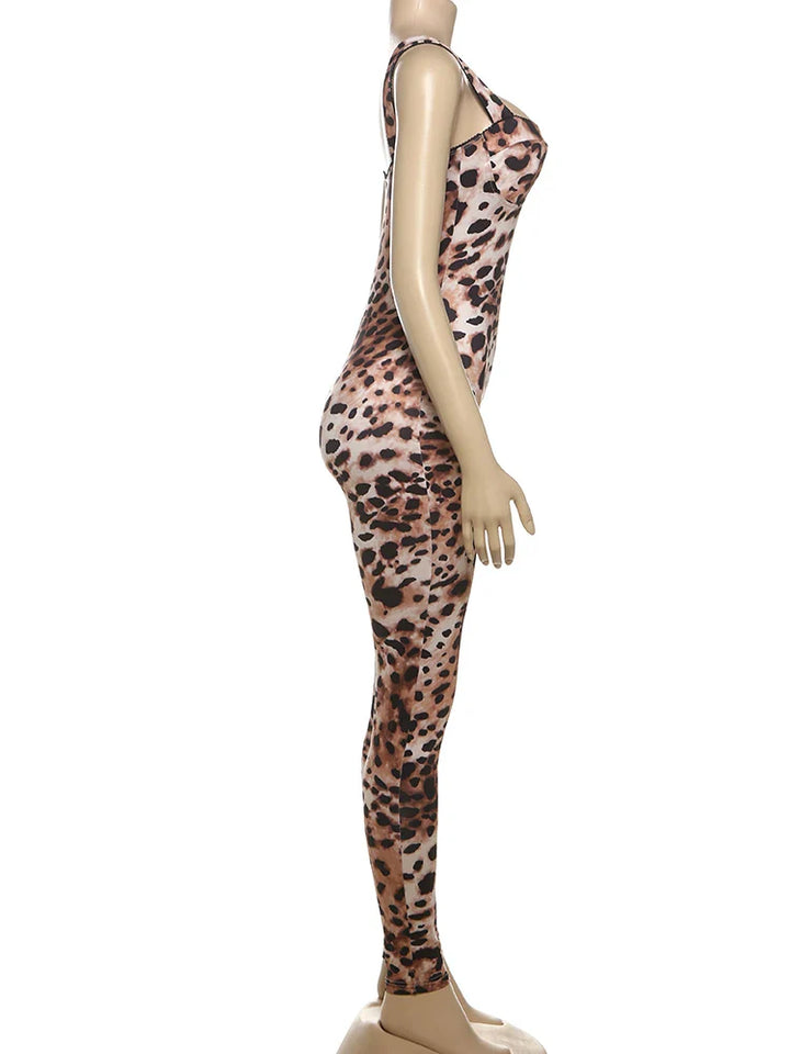 Shaping Leopard Print Jumpsuit - Cameron