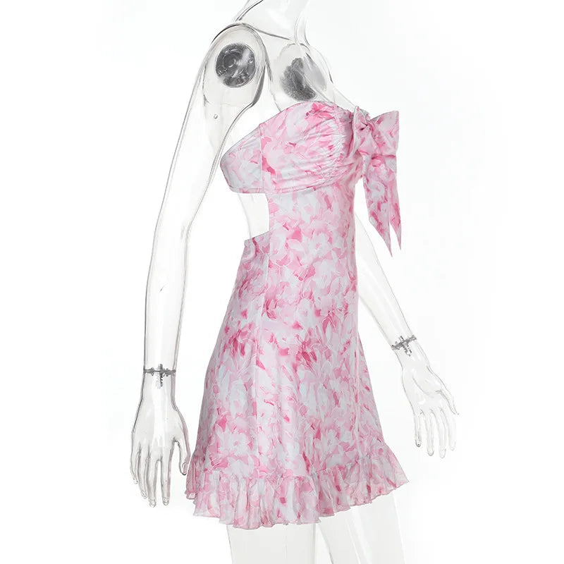Floral strapless mini dress - Samari