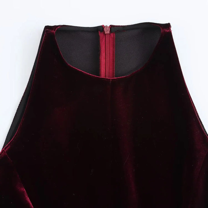Velvet Mini Dress with A-Line Cut - Sydney