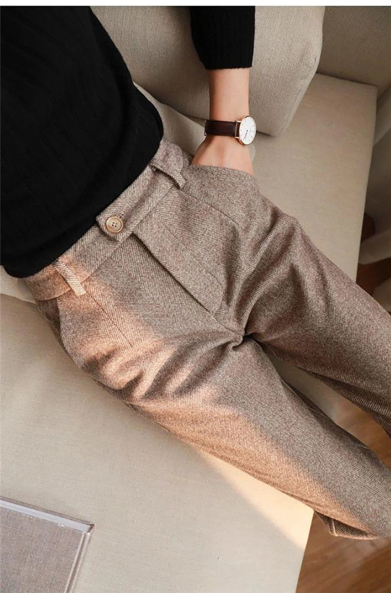 Wool pencil pants
