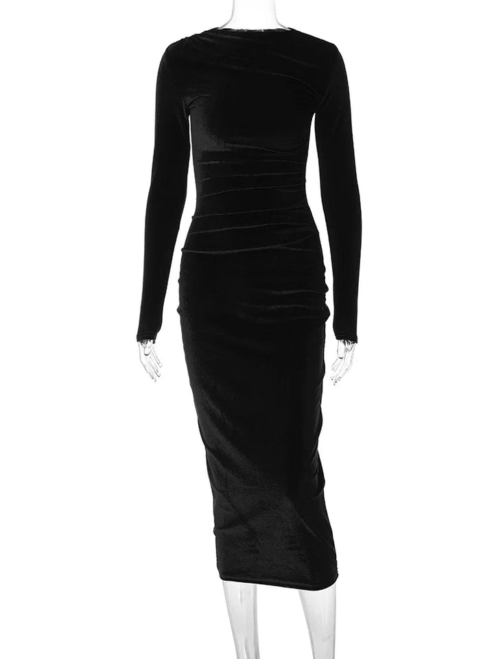 Velvet midi dress - Lorenza