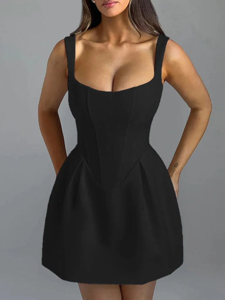 A-Line Mini Dress with Corset Design - Katya