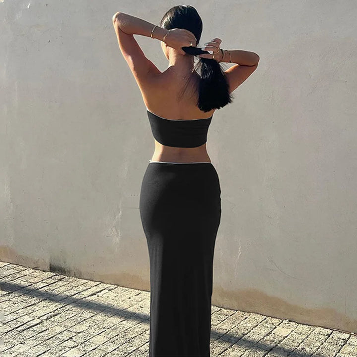 Two-piece set maxi skirt and strapless top - Bloom