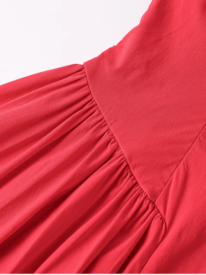 A-line Midi Dress with Rustic Design - Giuliana