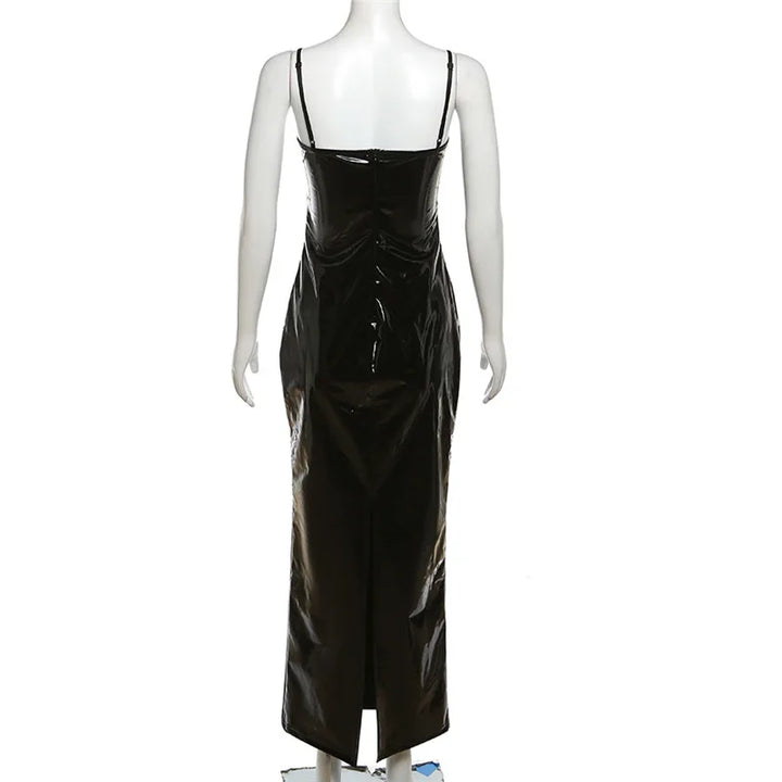 Maxi Leather Dress with Special Design - Michelle