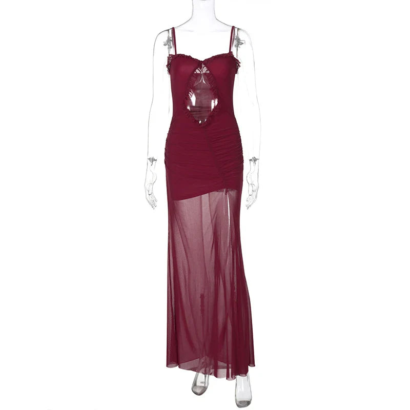 Maxi dress with slit and open design - Harmonia
