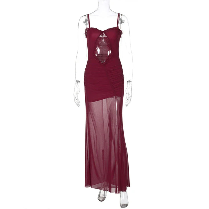 Maxi dress with slit and open design - Harmonia