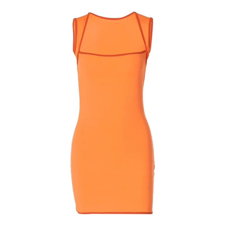Fitted Mini Dress - Brick