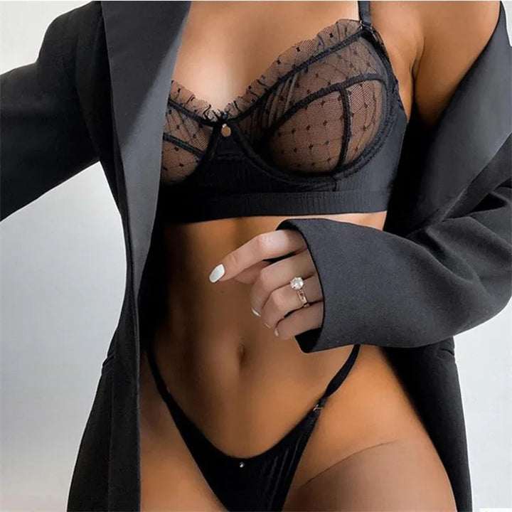 Sheer Bra Lingerie Set - Hallie