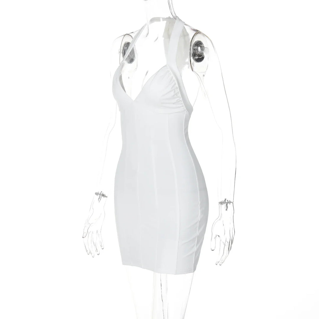 Fitted Mini Dress with Open Back - Lana
