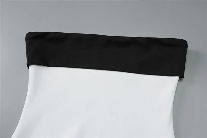 Monochrome Strapless Mini Dress - Kai