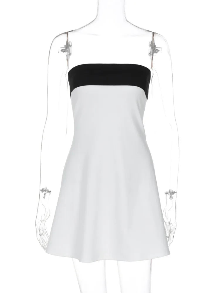 Monochrome Strapless Mini Dress - Kai
