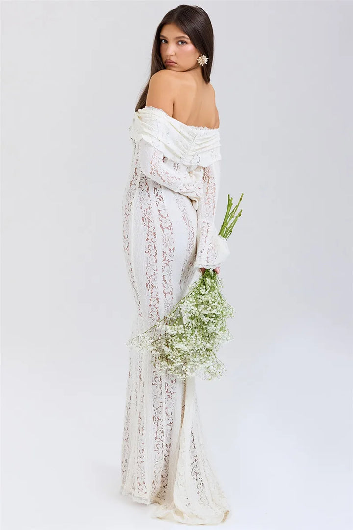 Off-shoulder lace maxi dress - Jane
