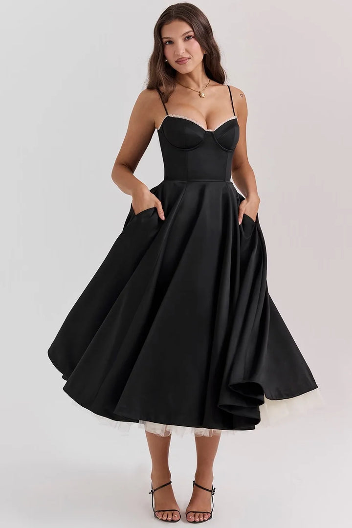 Midi Satin Dress - Adela