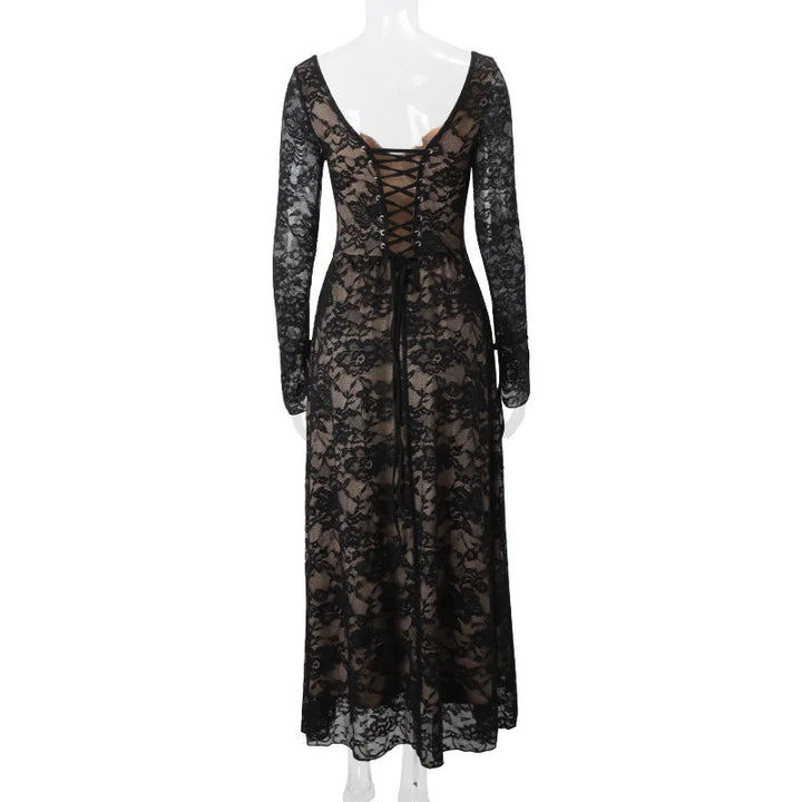 Lace maxi dress with corset design - Nuriel