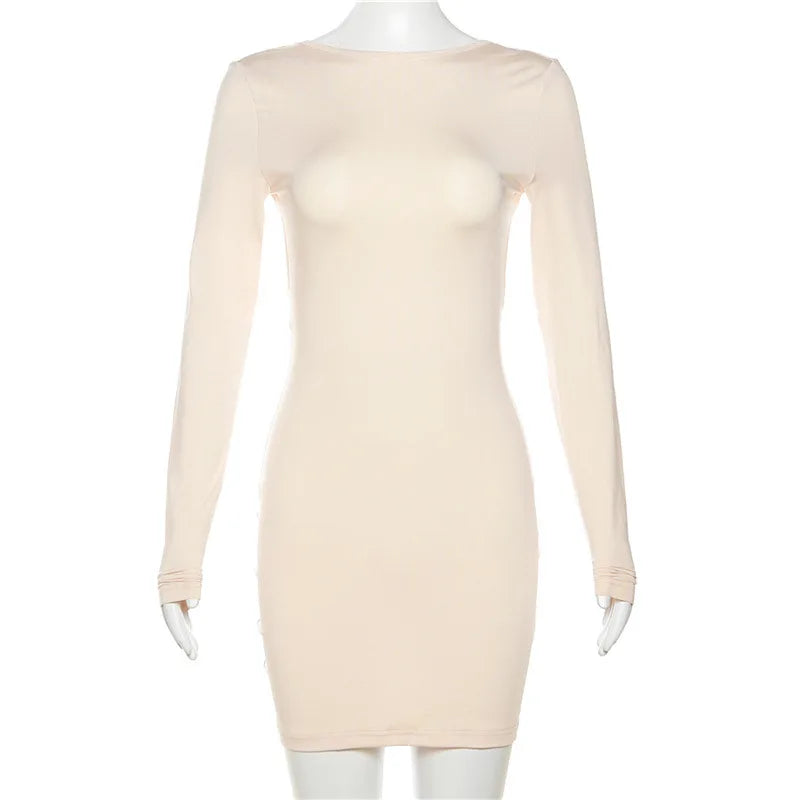 Fitted mini dress with open back - Malika
