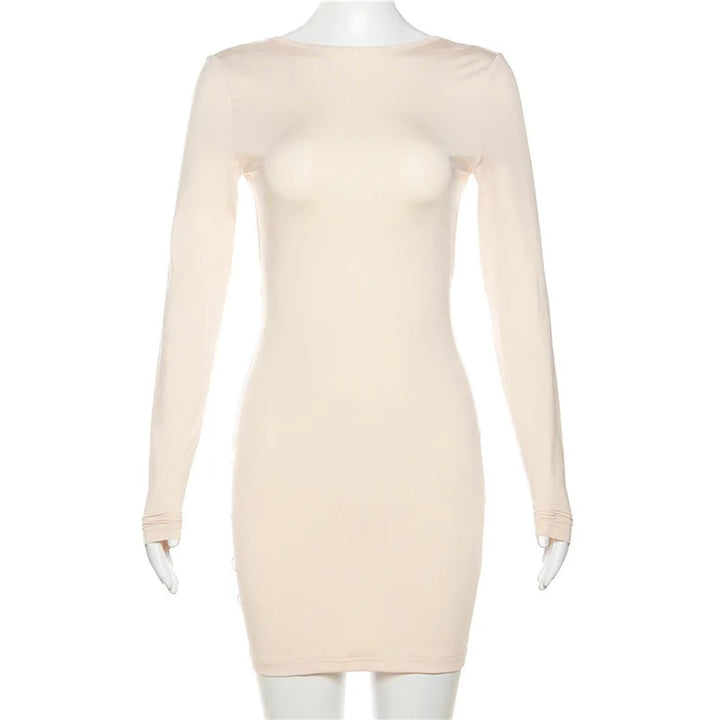 Fitted mini dress with open back - Malika