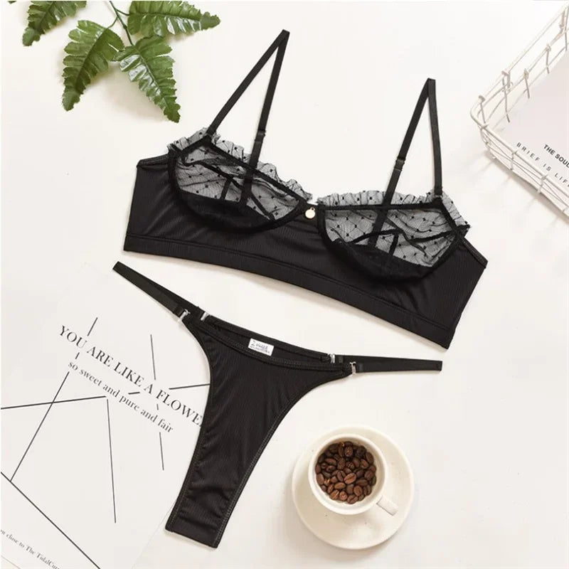 Sheer Bra Lingerie Set - Hallie