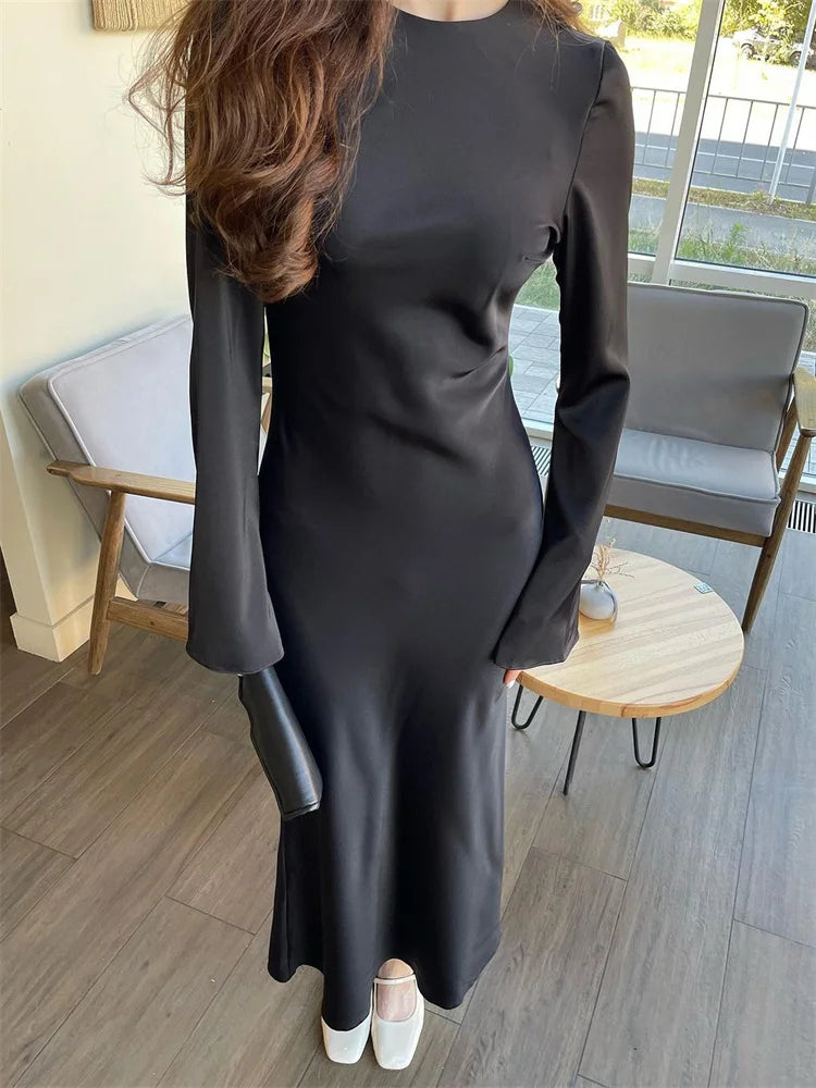 Satin maxi dress - Dekel