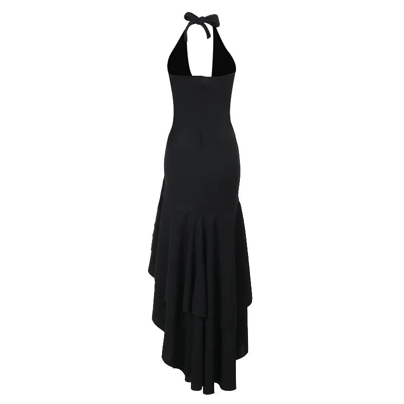 Maxi Dress with Ruffle and Open Back - Rosalina
