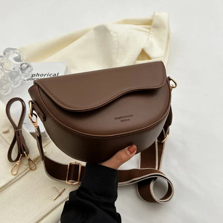 Faux leather bag with thick strap