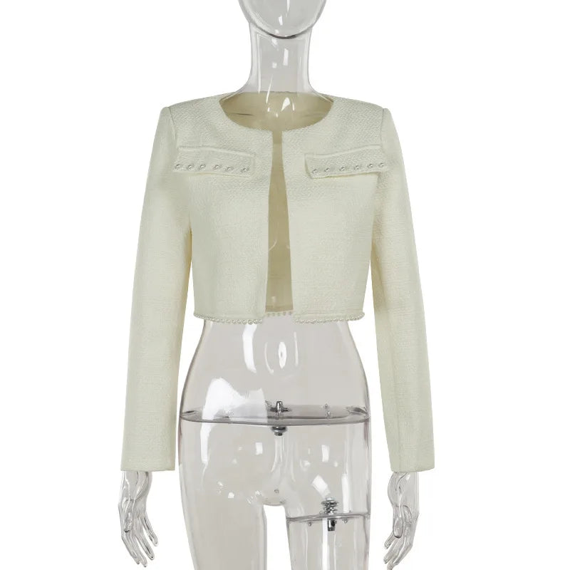 Strapless woven mini dress with short blazer - Leo