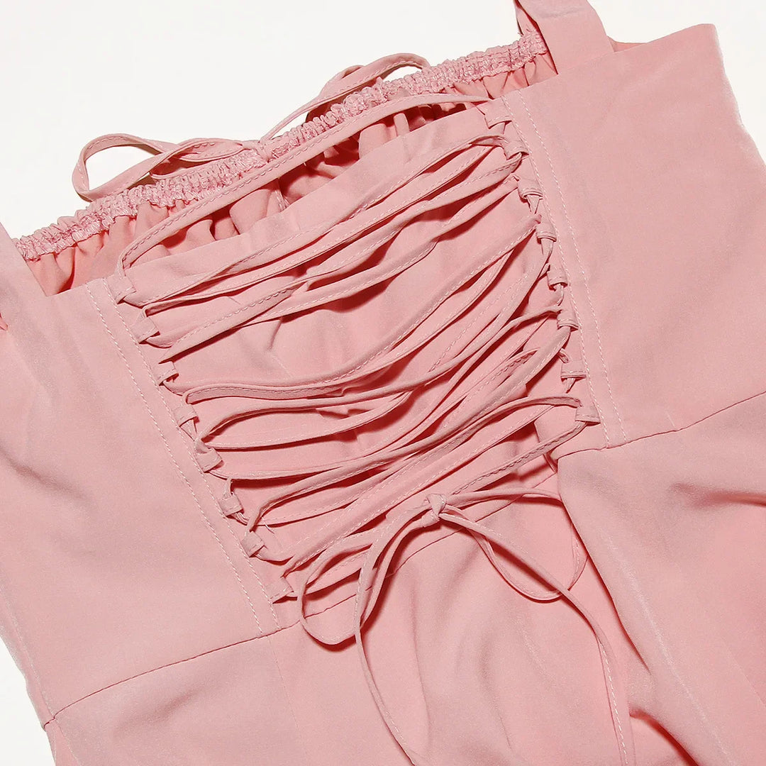 Summer Midi Dress with Rustic Design and Slit Decoration - Angelica