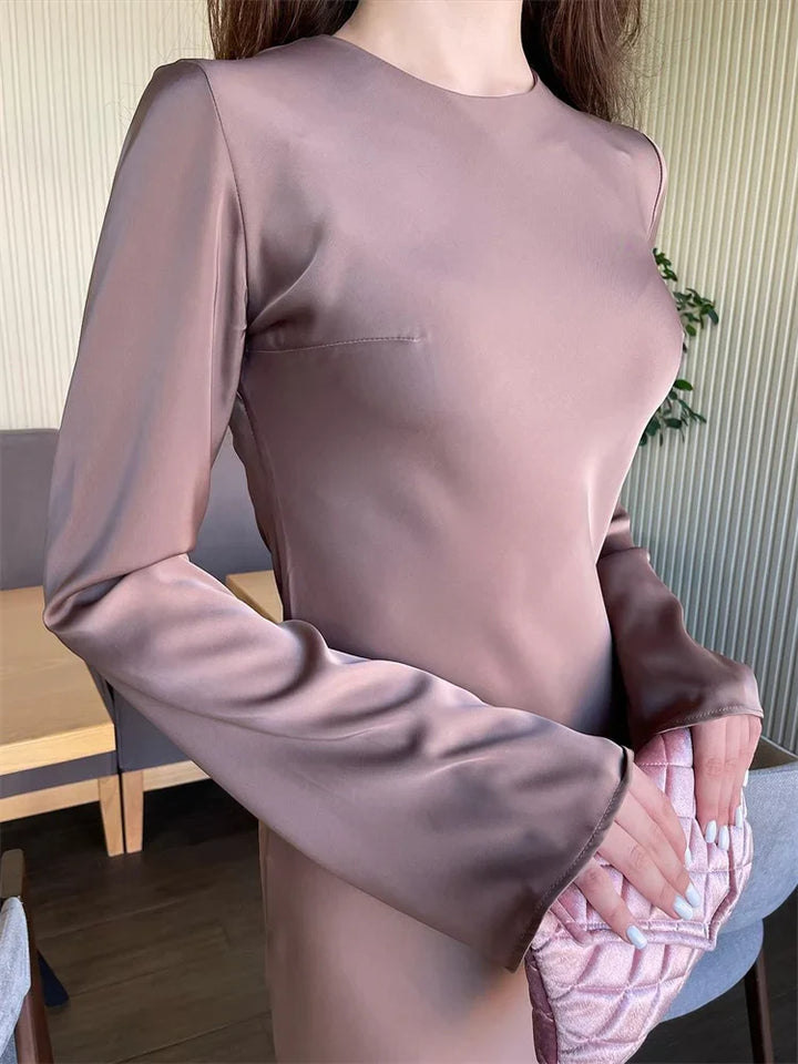 Satin maxi dress - Dekel