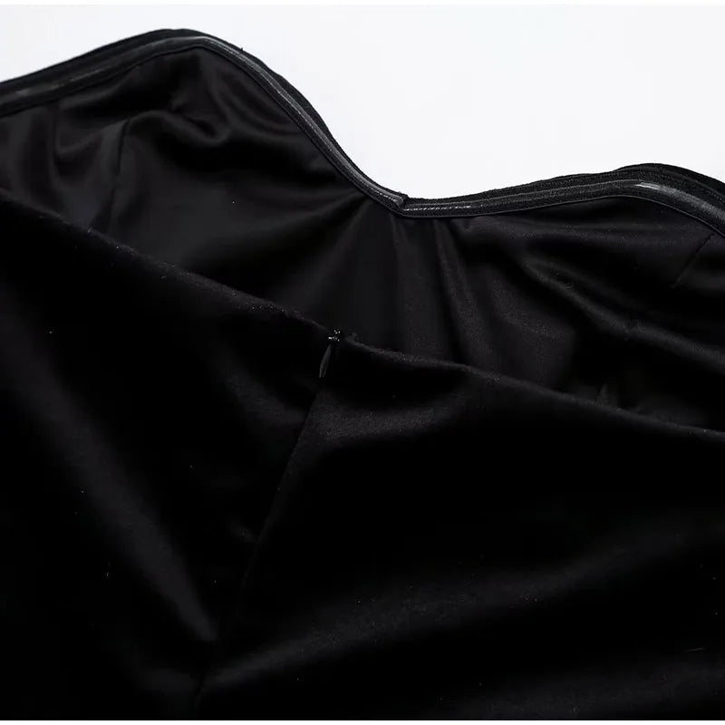 Strapless Velvet Mini Dress with Pleated Skirt Design - Evie