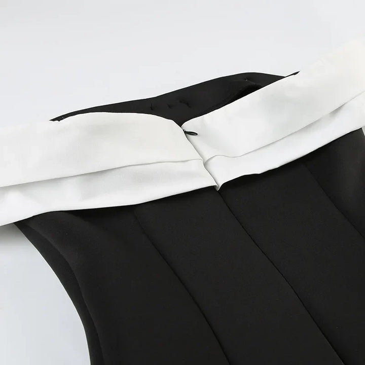 A-line mini dress with bow decoration and off-shoulder design - Heleny