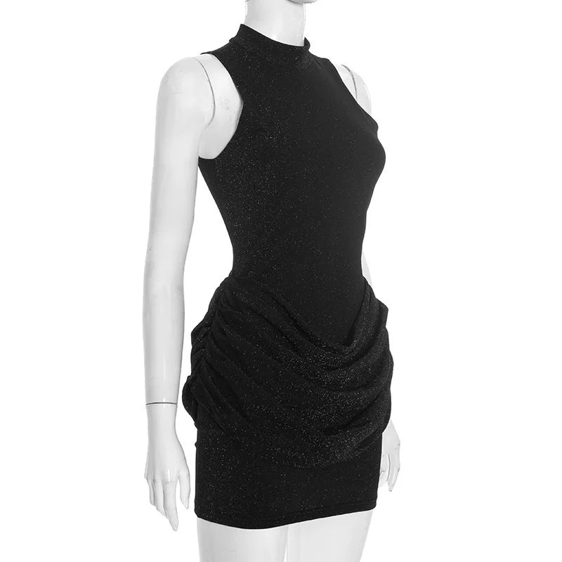 Mini sequin dress with pleated design - SHAYA