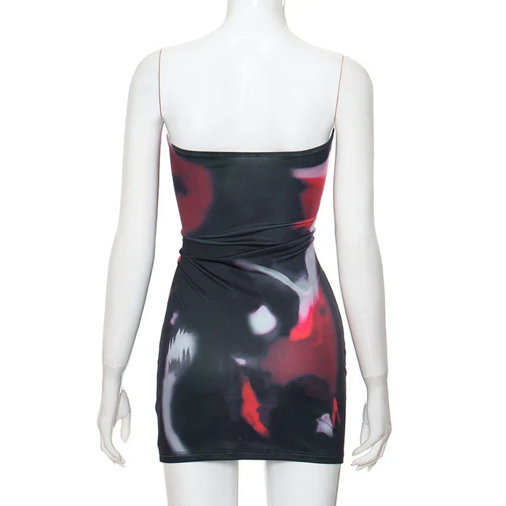 Tie-Dye Strapless Bodycon Mini Dress - Tom