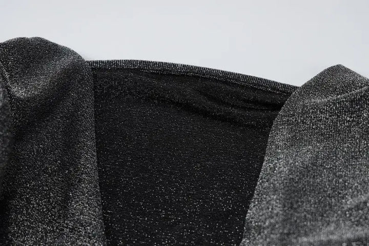 Mini Glitter Dress with V-Neck - Maia