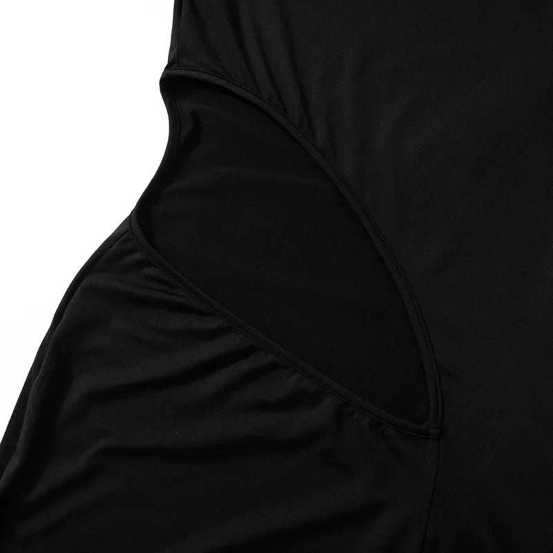 Maxi evening turtleneck dress with deep slit and cutout design - Elai