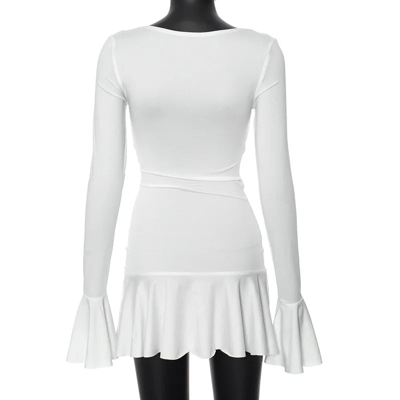 Mini Dress with Ruffle and Bell Sleeves - Doria