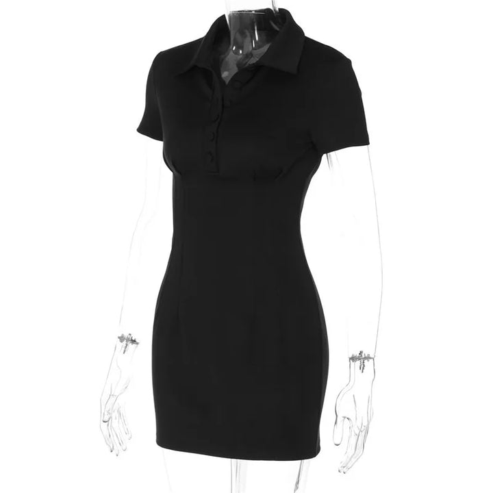 Tailored Mini Dress with Polo Collar - Patrisia