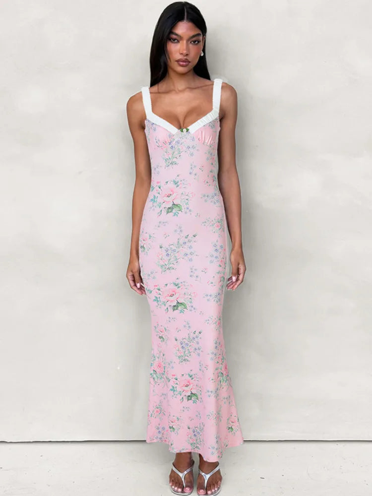 Floral Maxi Dress with Bow Detail - Cleo
